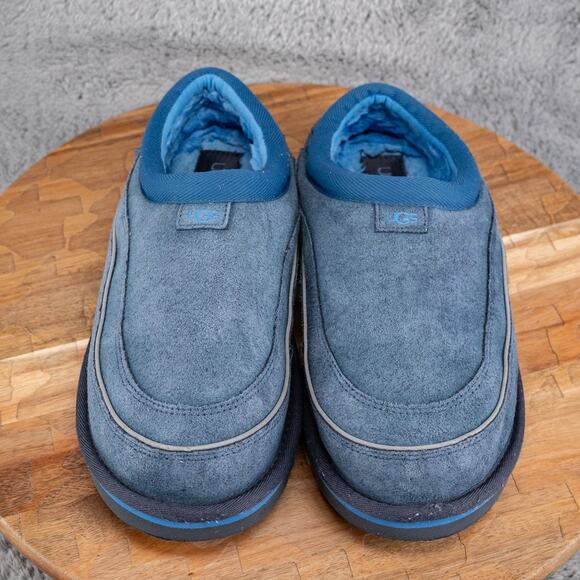 UGG TASMAN CALI WAVE BLUE SUEDE MEN'S SIZE 8 US SHEEPSKIN COMFORT SLIPPERS NEW - Picture 2 of 5